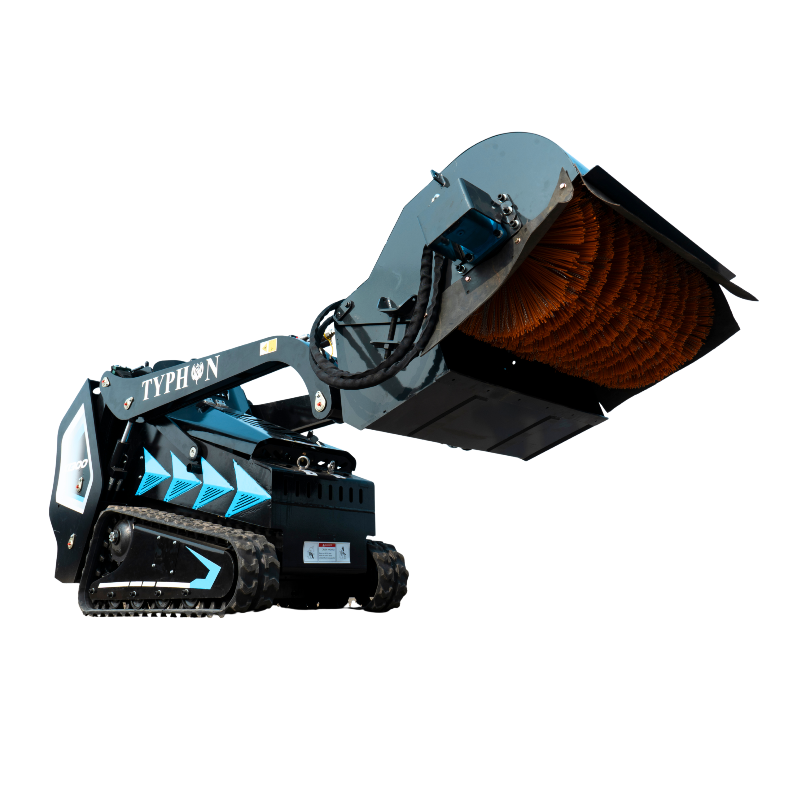 Hydraulic Pickup Sweeper Broom Attachment for TYPHON STOMP X1300 & STOMP 509 Mini Skid Steers