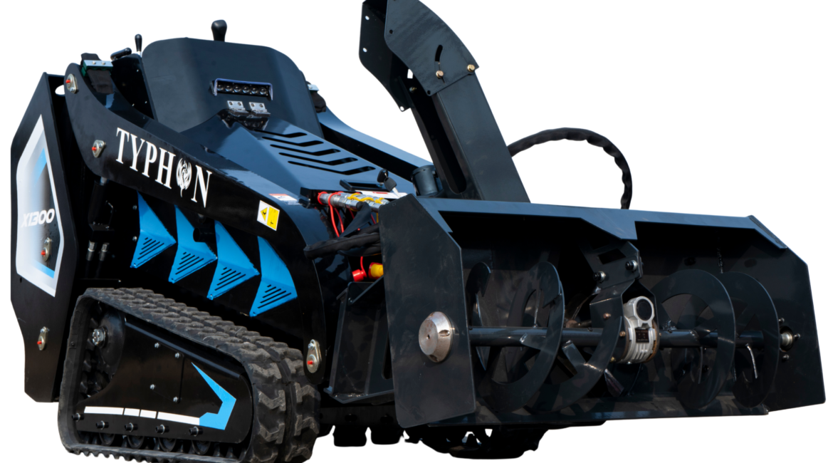 1100mm Hydraulic Snow Blower Attachment for TYPHON STOMP X1300 & STOMP 509 Mini Skid Steers