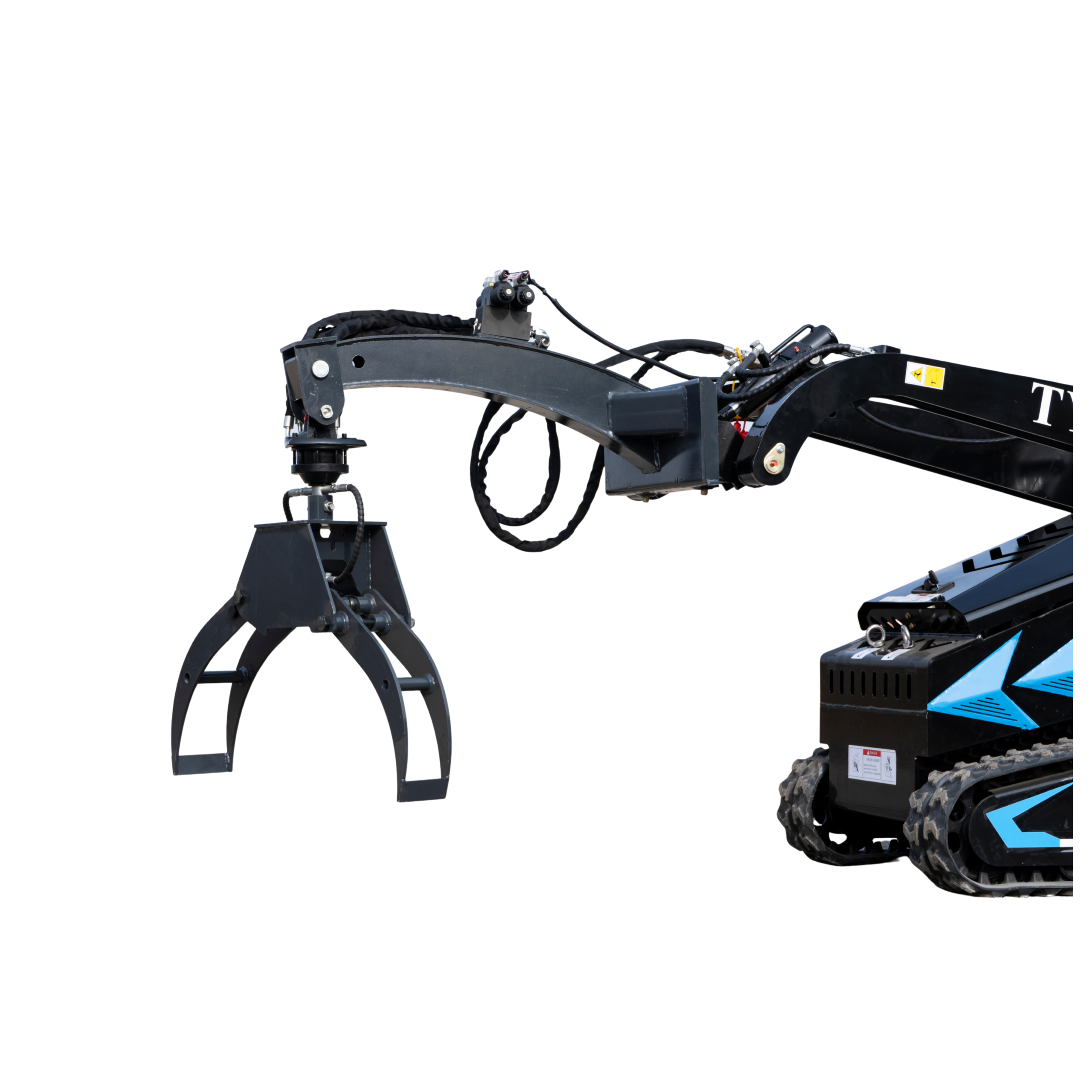 360° Hydraulic Rotary Wood Grabber for TYPHON STOMP X1300 & STOMP 509 Mini Skid Steers