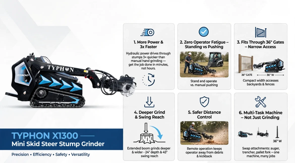 mini skid steer stump grinder