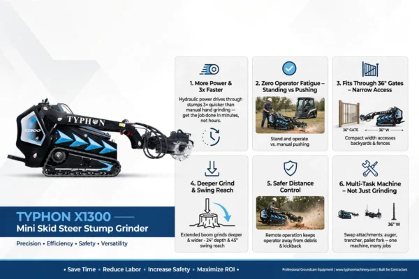 mini skid steer stump grinder