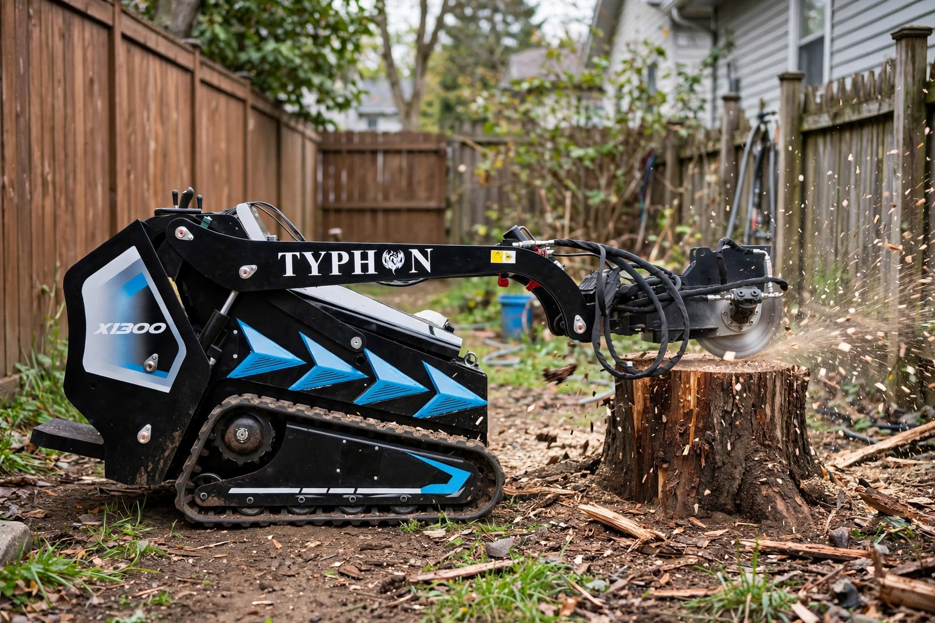 mini skid steer stump grinder